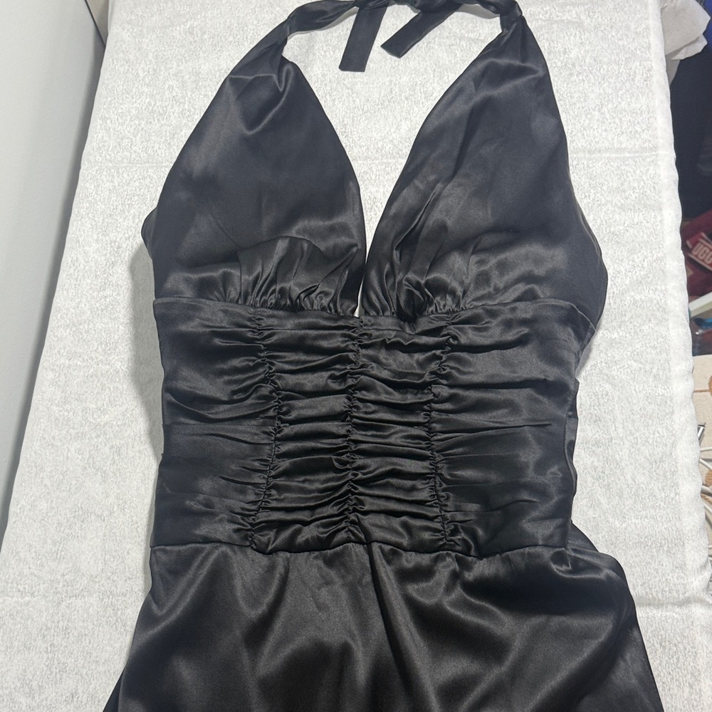 Maria Bianca Nero Elegant Black Halter Dress
